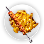 Cajun Chicken Kebab With Fries 